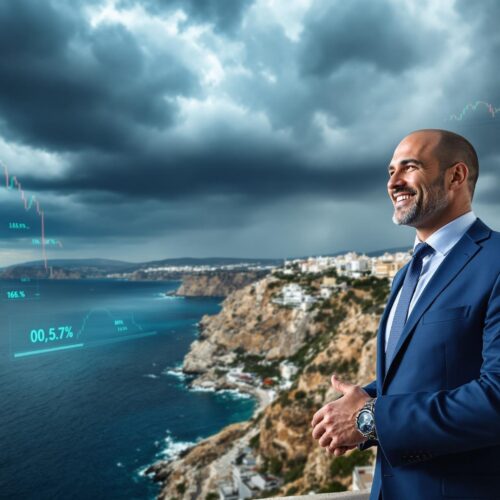 Articles & Guides 8 Trading through market disruption using tax-efficient Cyprus company structures - businessman overlooking stormy markets